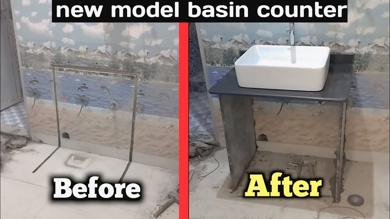 Cheap ///and Best/// Basin counter ///new model //// (🗜️🗜️🔨🔨 )#tiles #basincounter #hadwork #mistri