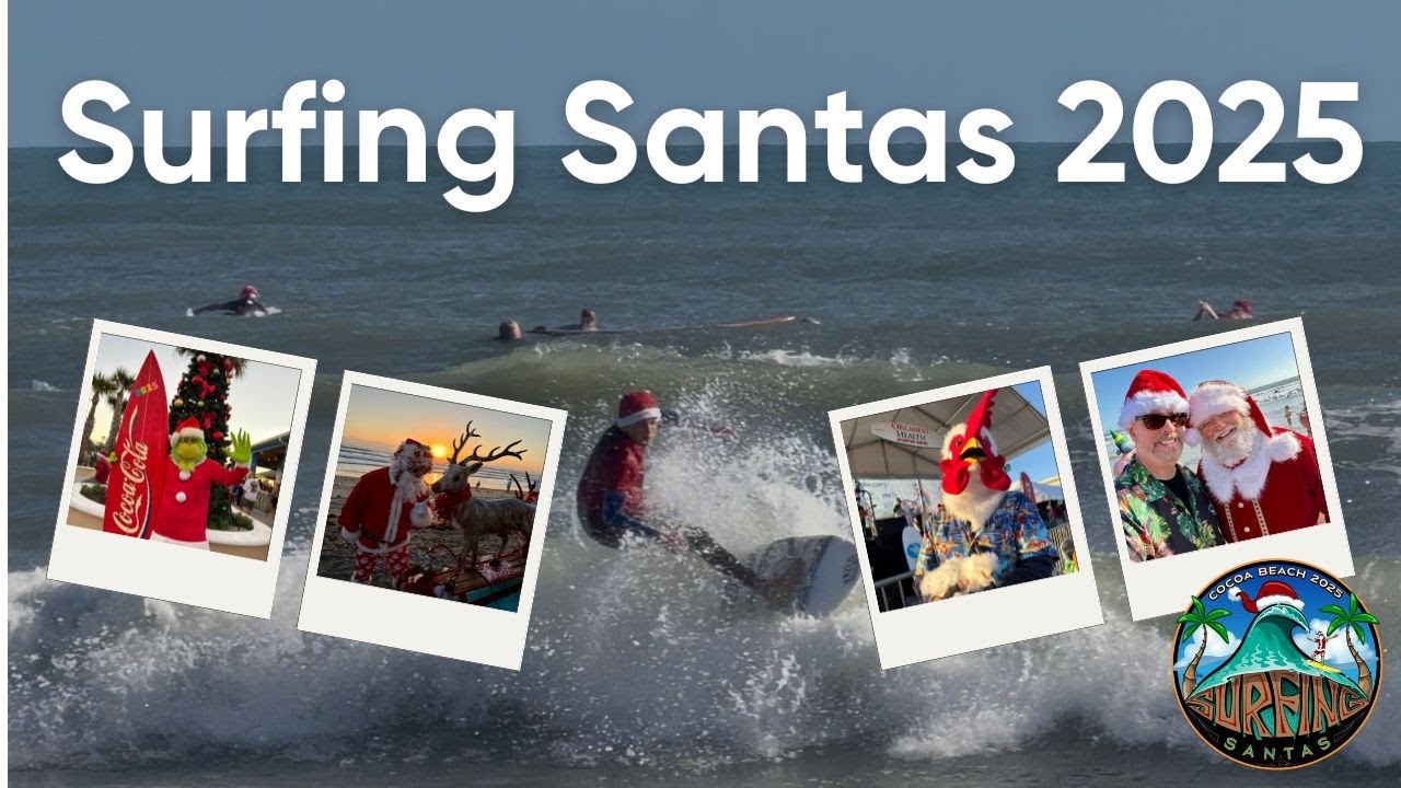 Surfing Santas Cocoa Beach 2025 🎅🏄‍♂️ | Christmas in Florida Vlog