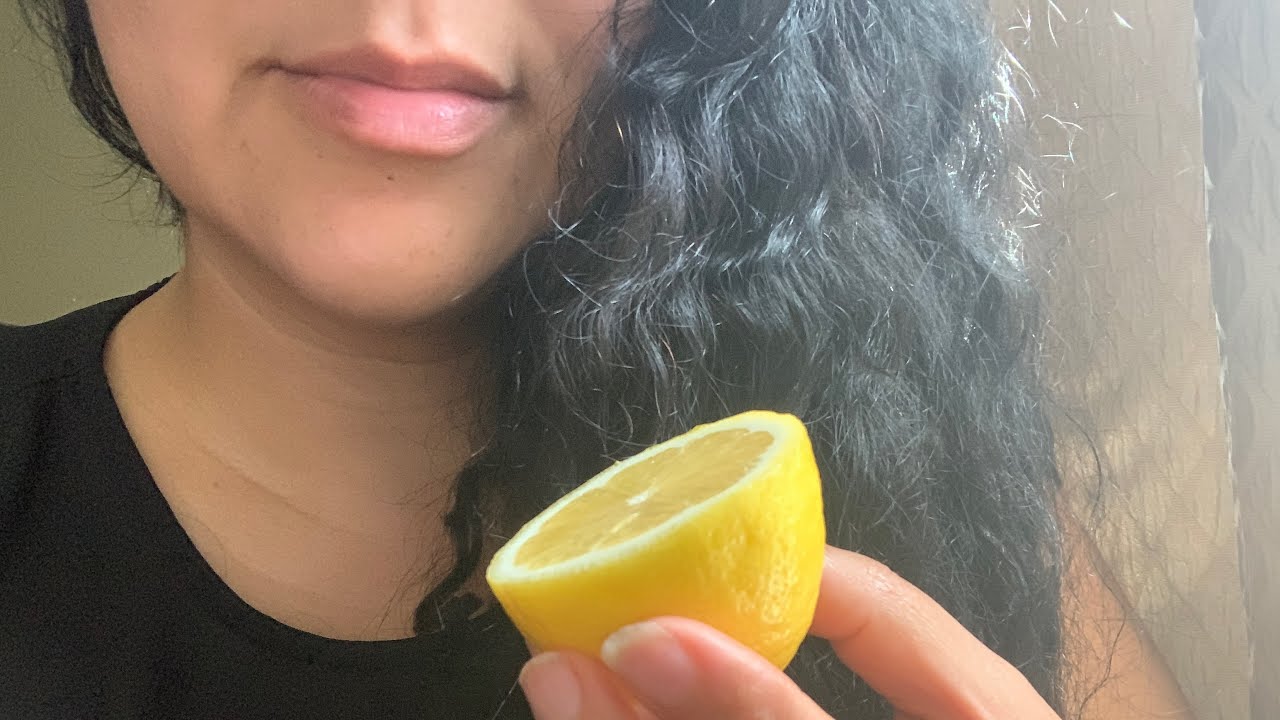Asmr eating Lemon and salt - no talking - slurping...