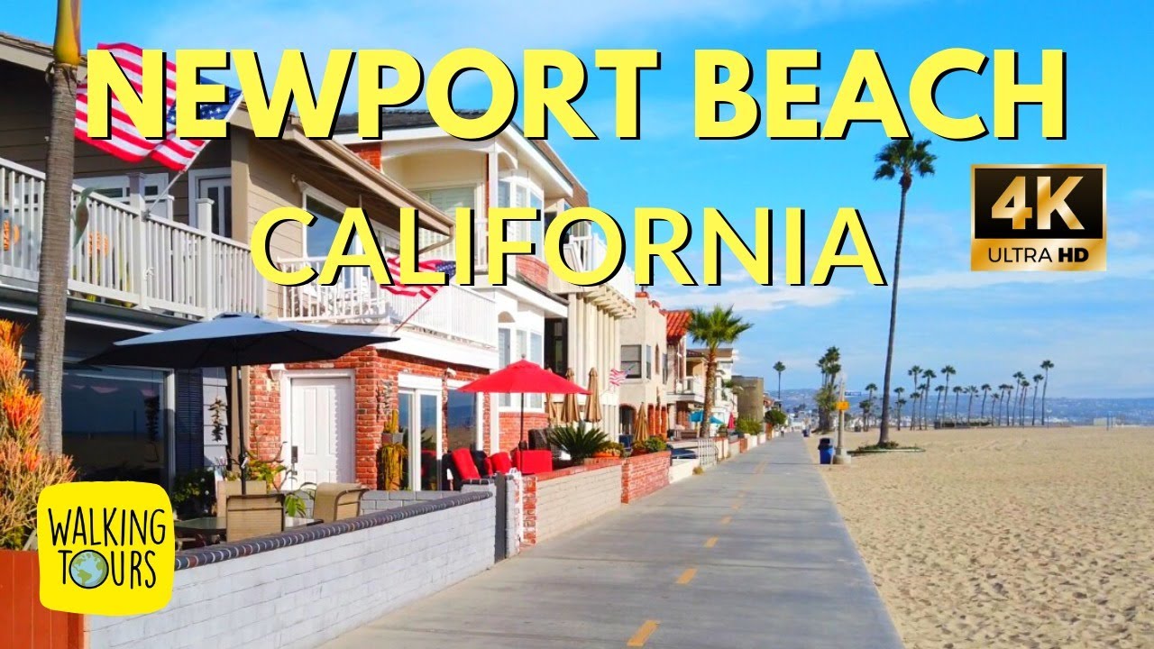 Newport Beach Boardwalk CA | 4K Ultra HD Walking Tour