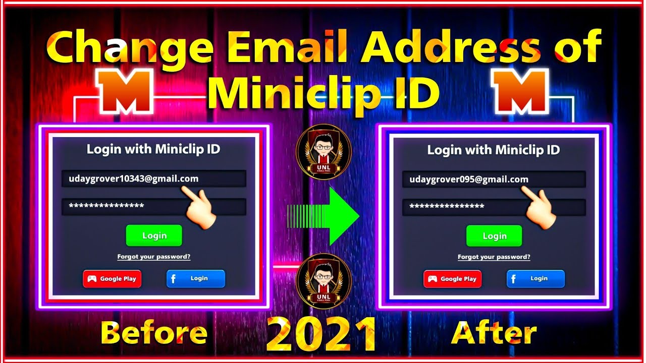 How to Change Email of Miniclip Account in 8 ball pool 2021 |  UNL
