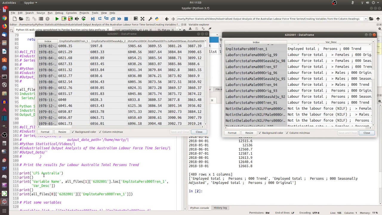 Creating the variable names from the column descriptions