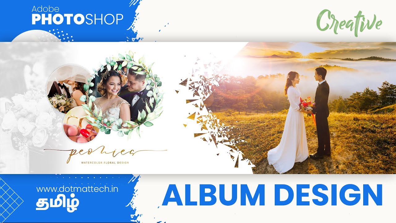 Create wedding album design in Photoshop Tutorial Tamil
