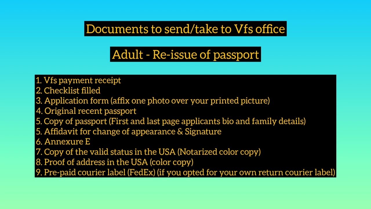 Documents for Indian Passport in VFS Global @allinall-arun 