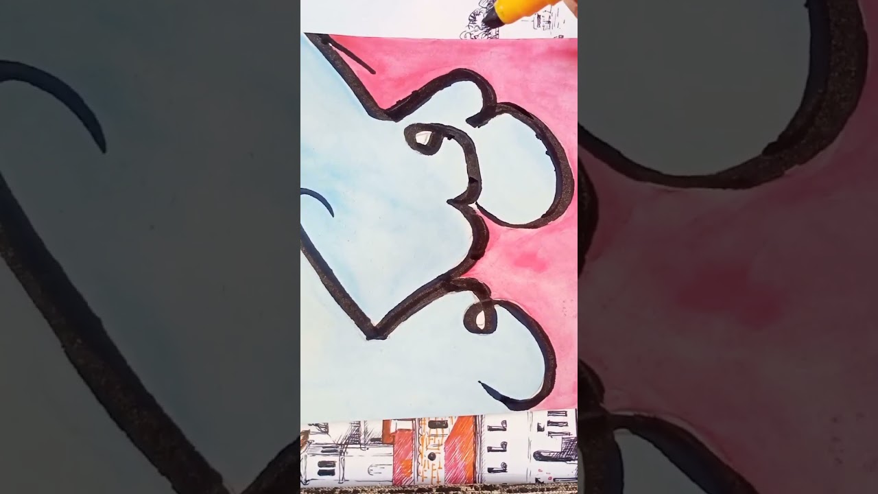 kun Faya Kun arabic calligraphy with cut marker #arabiccalligraphyart #qadriya #trendingshorts