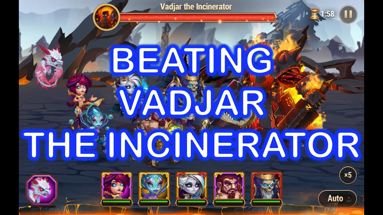 Hero Wars: Beating Vadjar the Incinerator Level 125