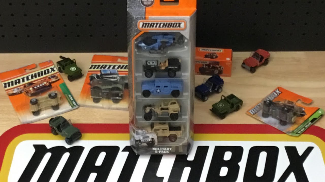 Matchbox 2017 Military 5 Pack Jeep Willys