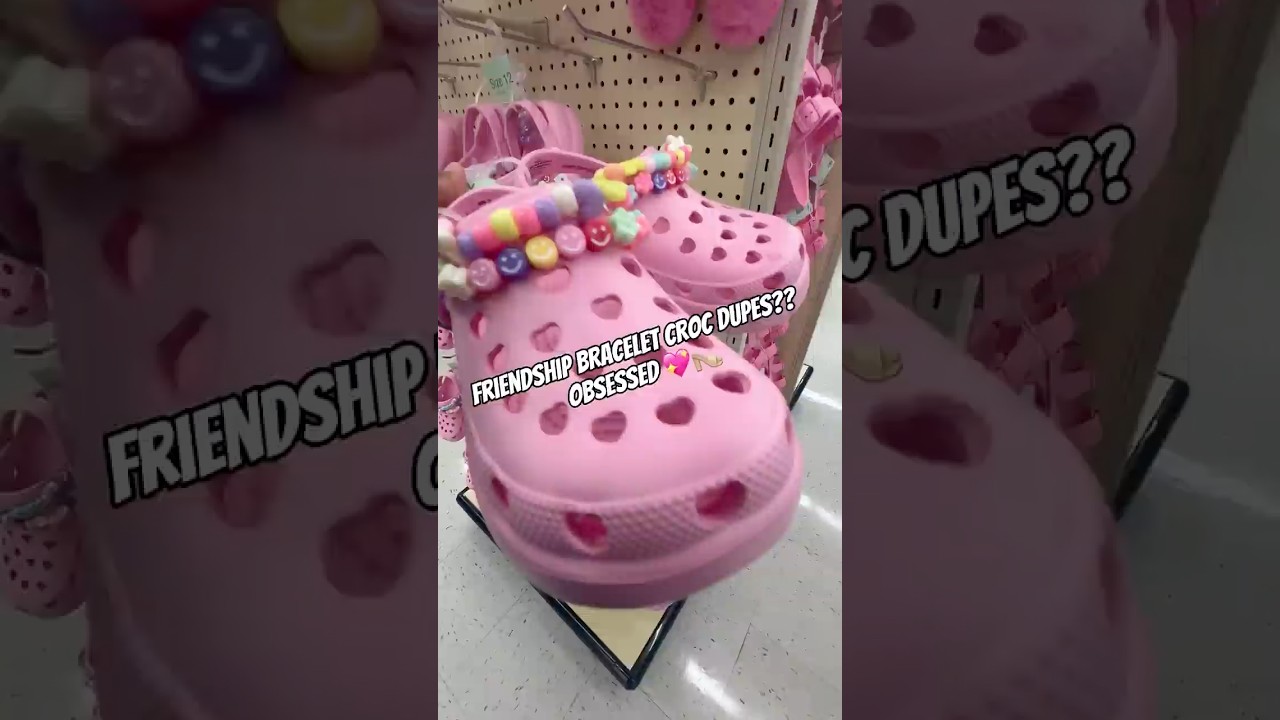 Friendship Bracelet Croc Dupes 😱#swifties #crocs #clogs #kids #friendshipbracelet #summer #mom