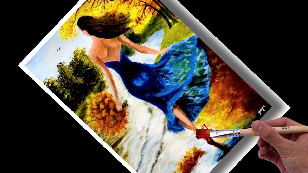 🎨 Simple Acrylic Painting Tutorial | Romantic Girl | Step-by-Step Guide for Beginners