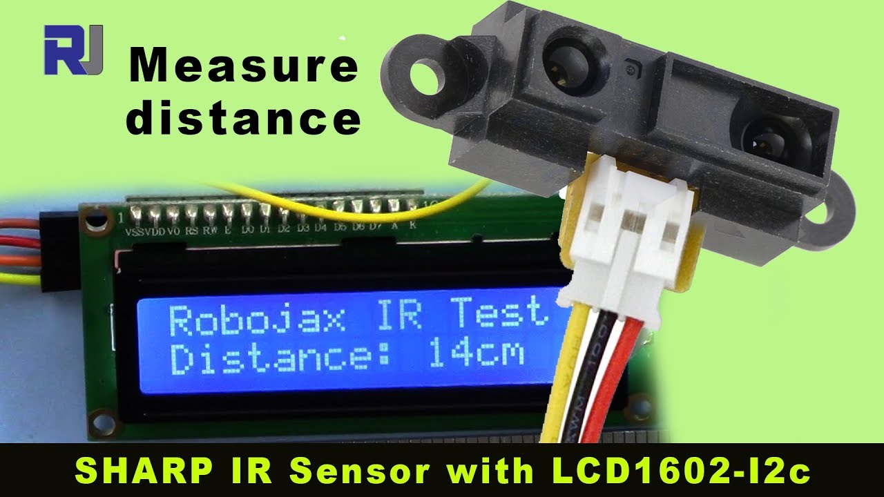 Measure distance with Sharp IR sensor and LCD1602 display with I2C in Arduino RJT56