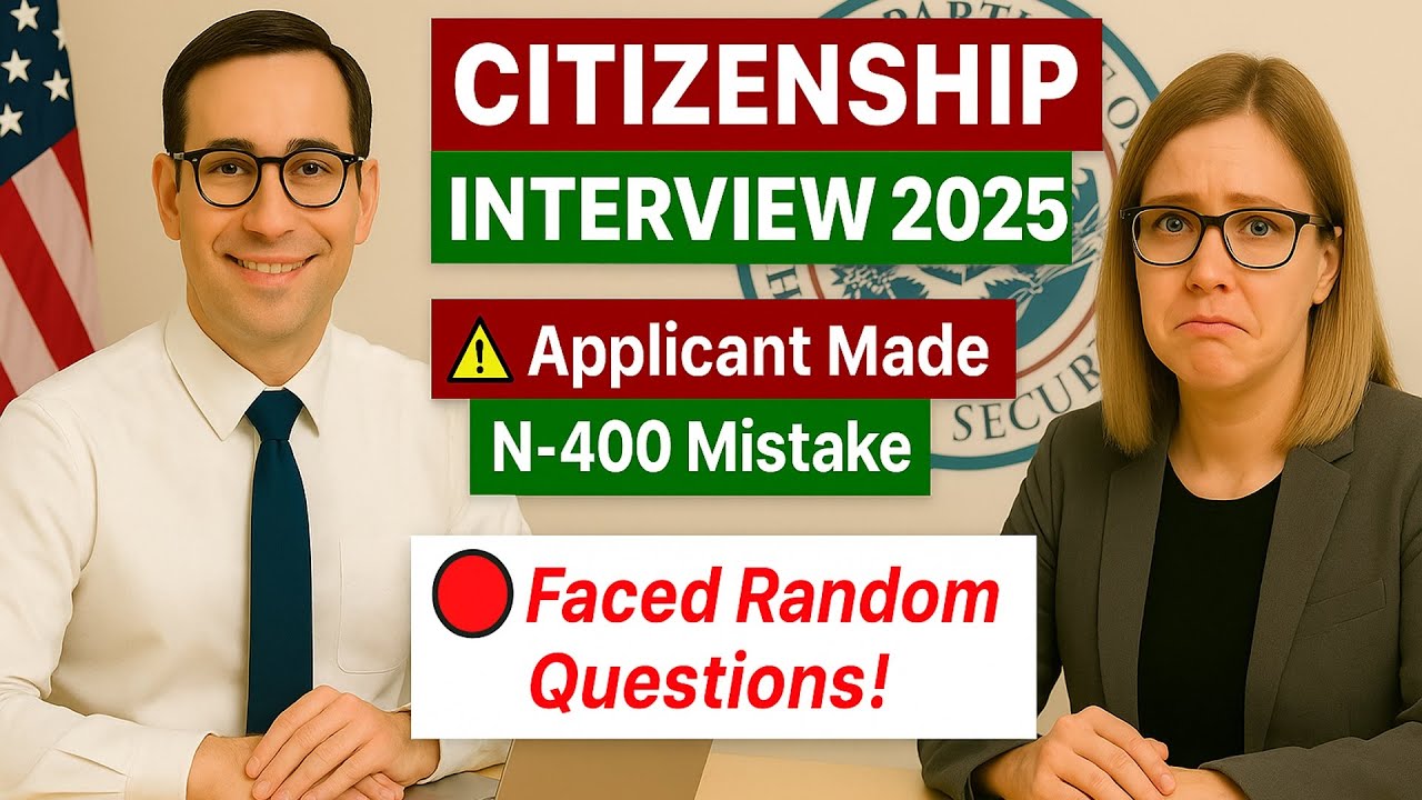 🔥U.S. Citizenship Interview 2025 &ndash; Applicant Made N-400 Mistake and Faced Random Questions