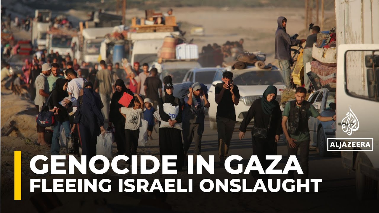 Палестинцы бегут от израильских бомбардировок города Газа к «неизвестным» в Аль-Маваси