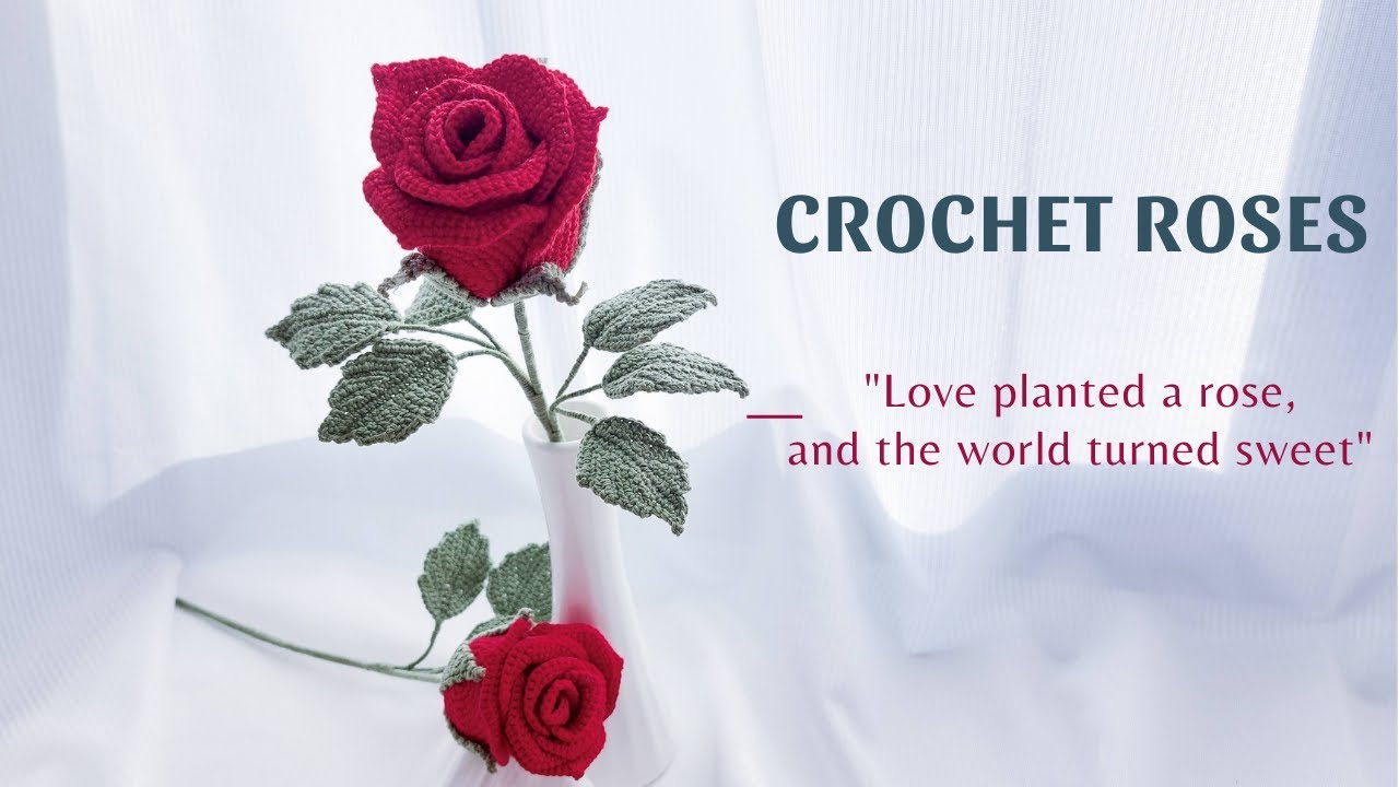 How to Crochet a Rose 🌹 - Crochet Flower Bouquet | NHÀ LEN