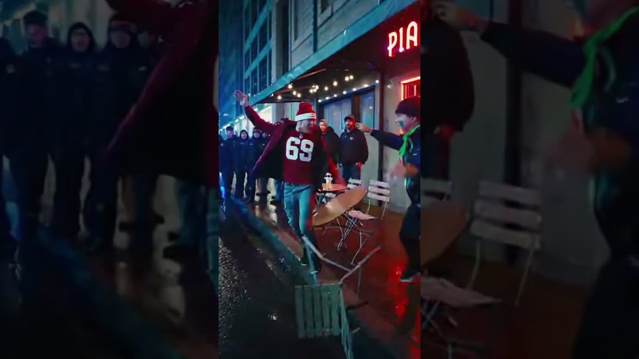 NFL Playoff Mayhem in Seattle Downtown | Fans Clash After Midnight