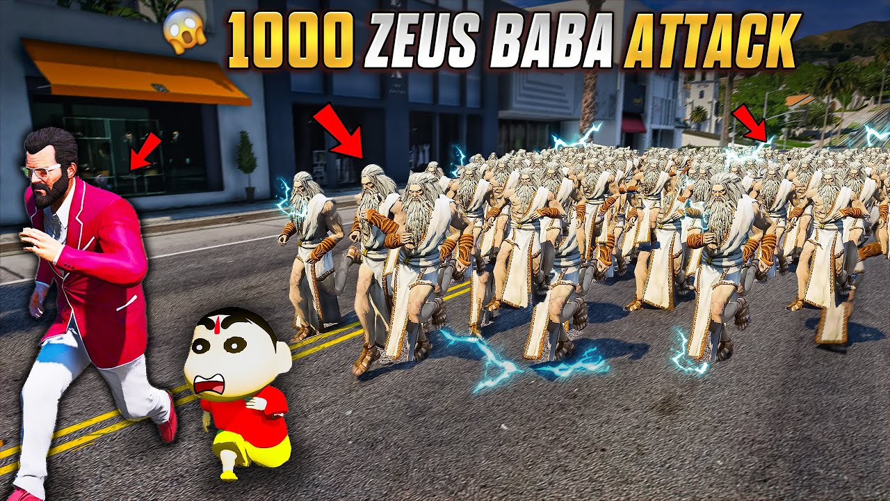 1000 ZEUS BABAS Attack On Rampage & Shinchan 😱😱 In GTA5 #gta5telugu #gta5 #it'srampage