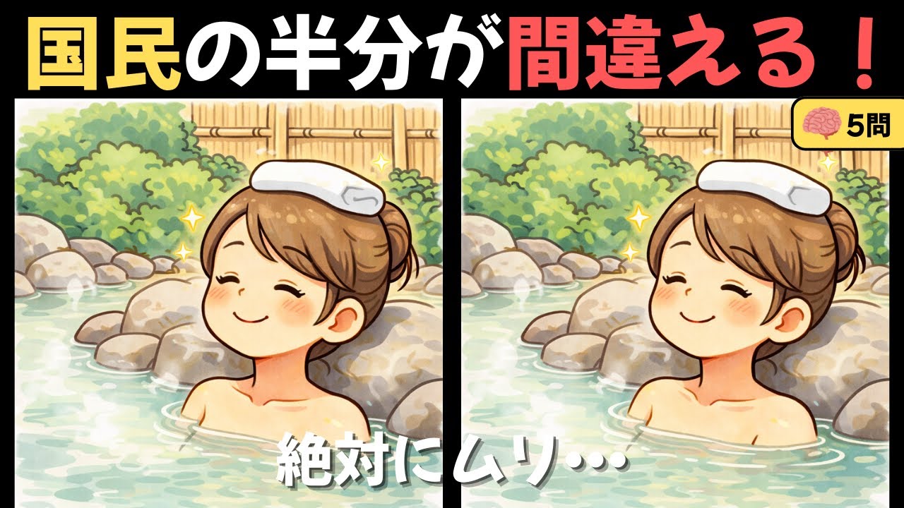 【間違い探し 脳トレ クイズ】国民の半分が間違える！心地よい音楽と一緒に記憶力アップに挑戦｜難易度：上｜#5