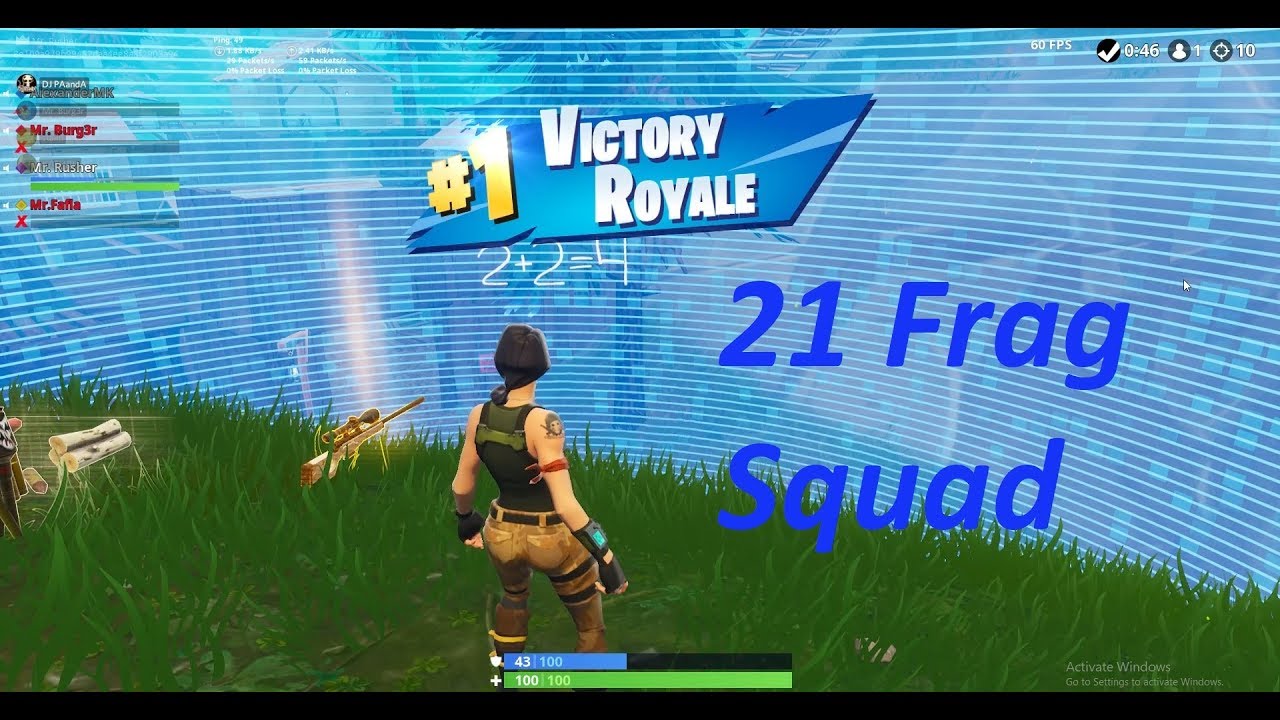 10 kills (total 21); Fortnite Battle Royale