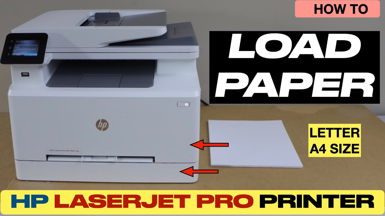 HP Color LaserJet Pro M282nw M255dw M283fdn M428fdn M281 M283 M285 Загрузка лотка для бумаги.