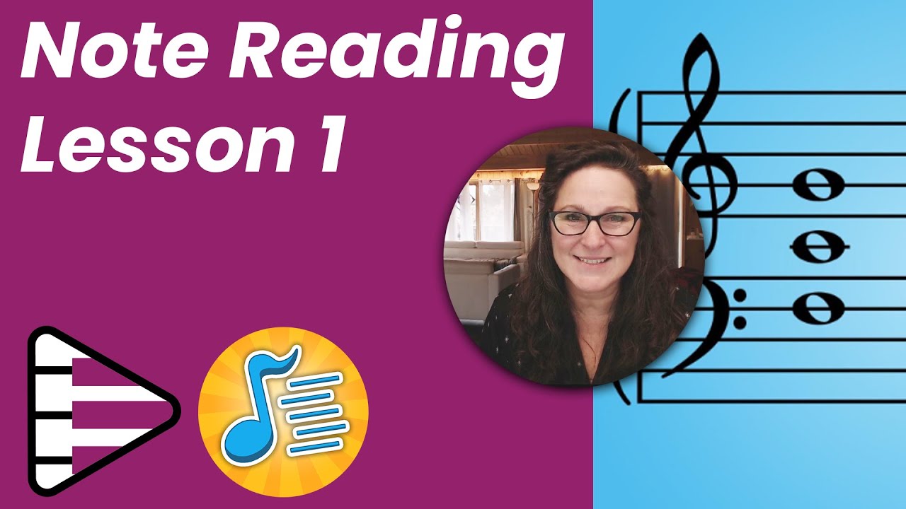 Note Reading Course - Lesson 1 - Three Landmark Notes - featuring Note Rush app
