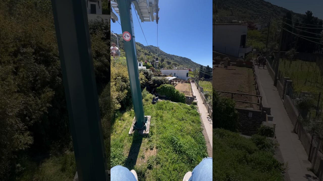 The View of The Anacapri Chair Lift up Monte Solaro Capri, Italy