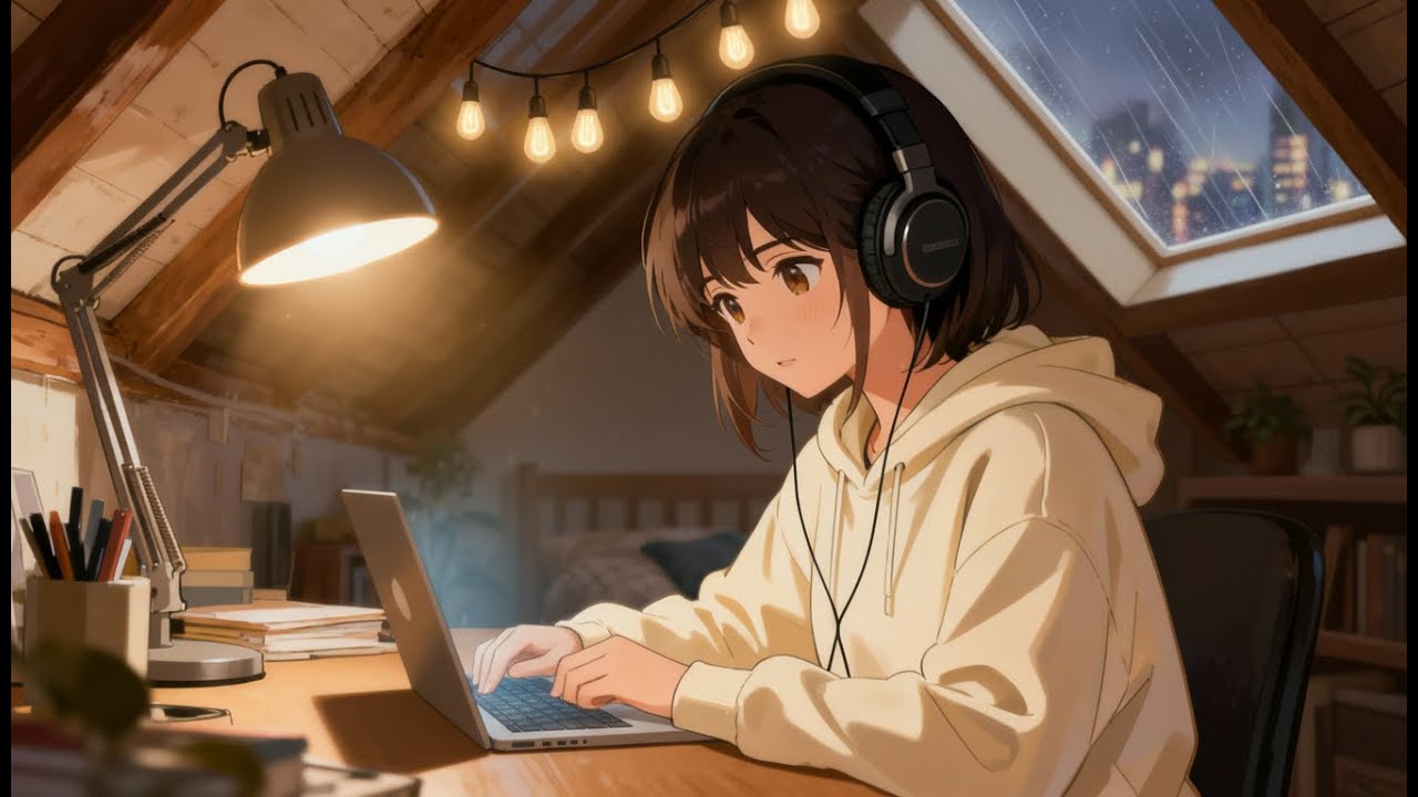 Rainy Night Lofi — Girl Studying by the Window (Deep Focus Mix)