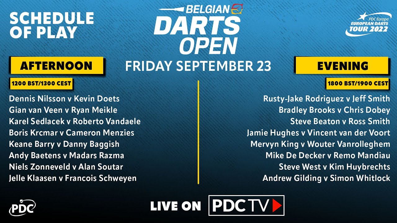 PDC Belgian Darts Open 2022 Round 1 Dennis Nilsson v Kevin Doets 2022 09 23 HUN