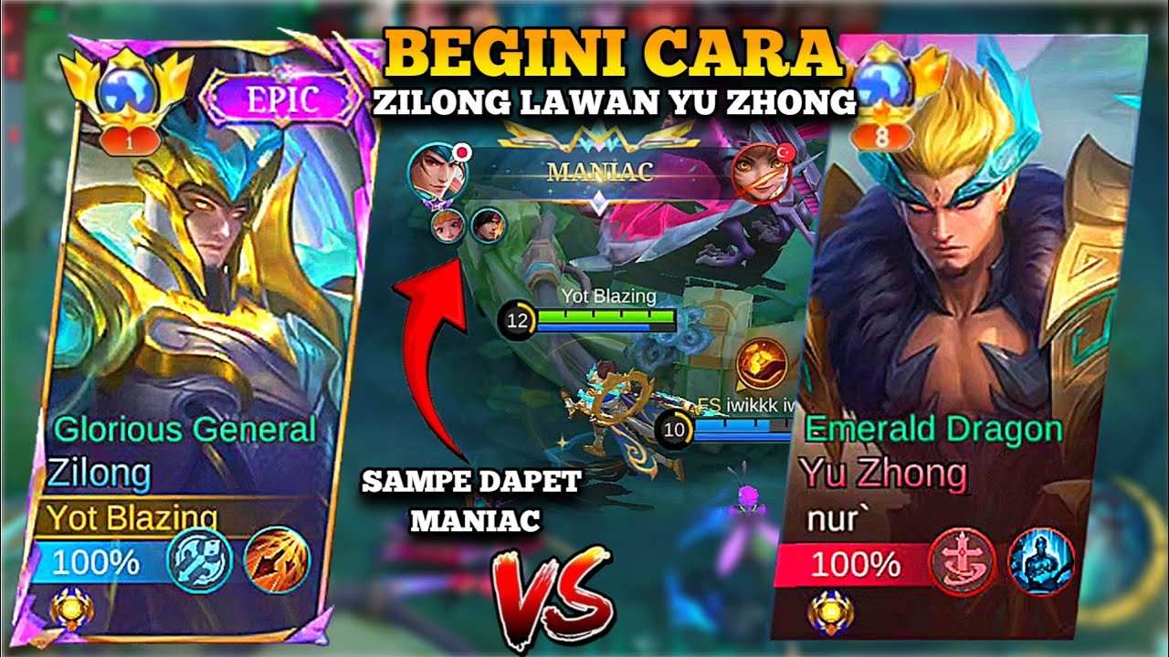 INIKAN YANG KALIAN MINTA ZILONG VS YU ZHONG DI EXP?!!! ZILONG GW SAMPE DAPET MANIAC LAGI!!!