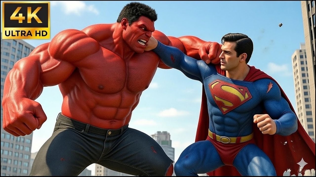 Superman vs Red Hulk: The ULTIMATE Superhero Battle! Who Wins?