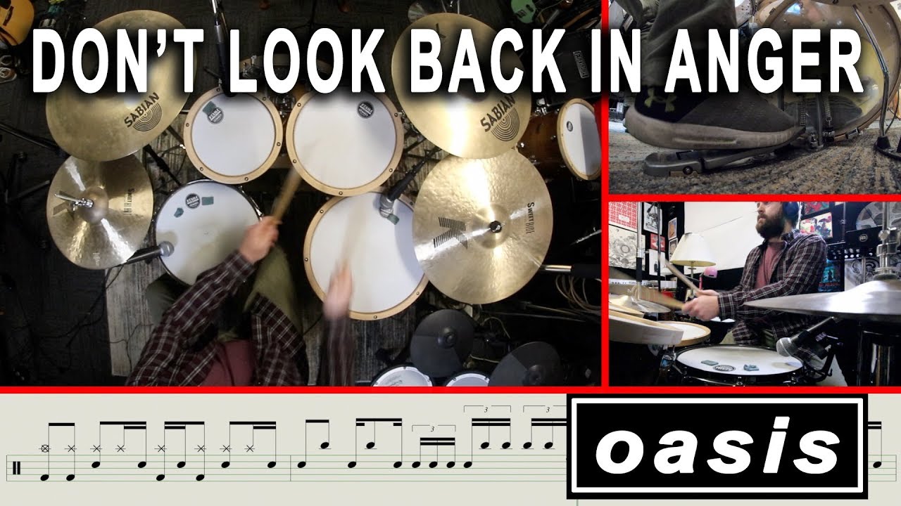 How To Play 'Don't Look Back In Anger' By Oasis Note For Note [Drums & Notation]