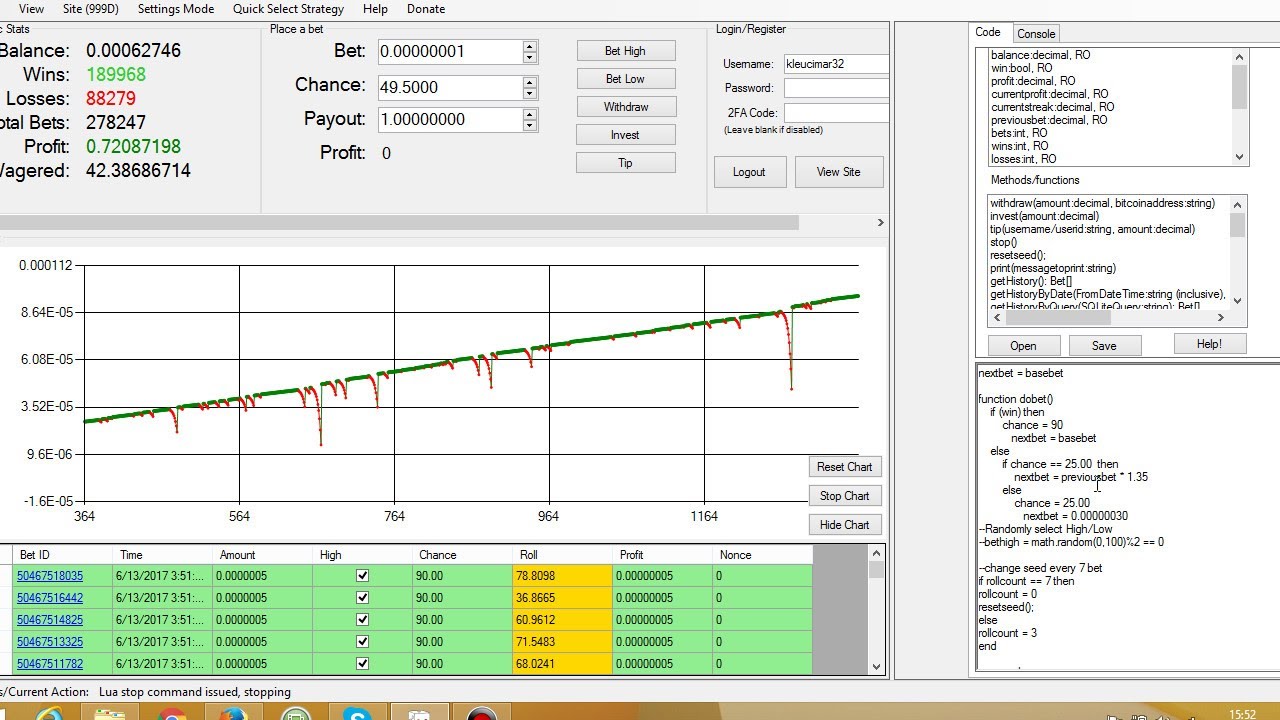 Trick bitcoin Hacker 999dice, bitsler, primedice, dicebot