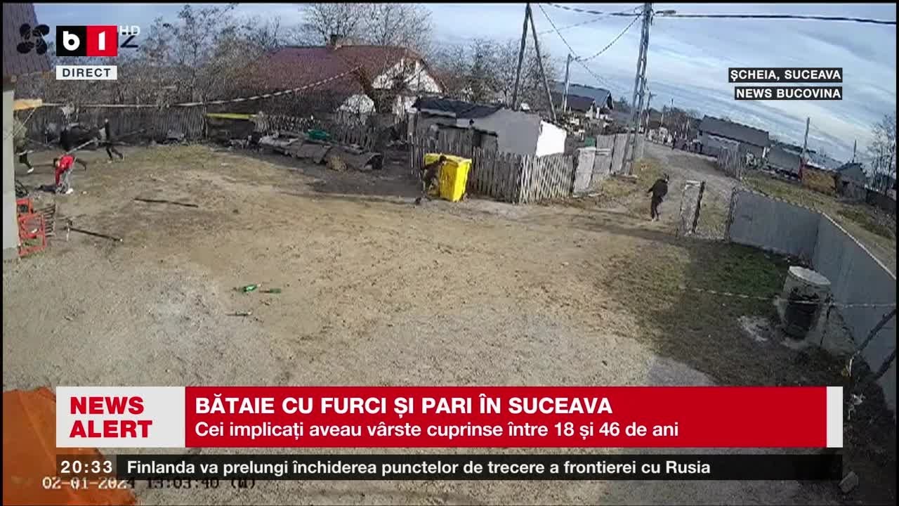 BĂTAIE CU FURCI ȘI PARI &Icirc;N SUCEAVA. Știri B1TV_ 10 IAN. 2024
