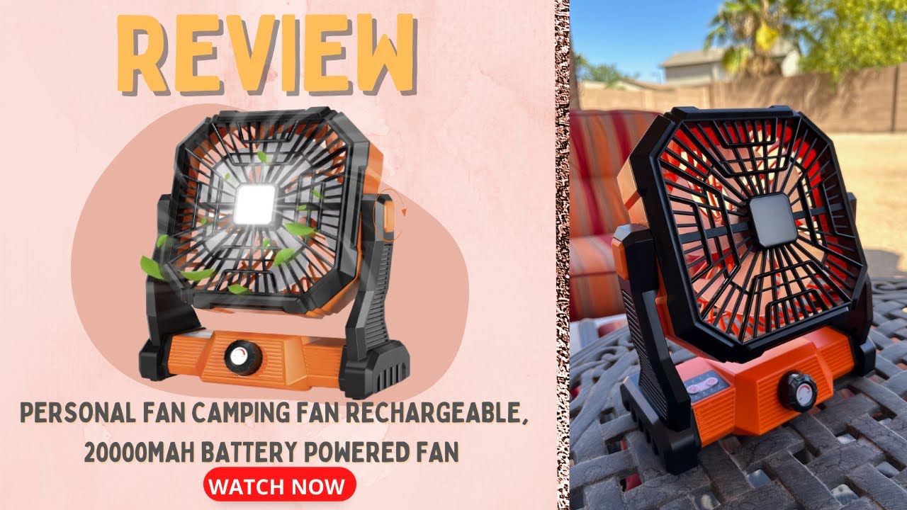 Personal Fan Camping Fan rechargeable, 20000mAh Battery powered fan with LED Lantern Review
