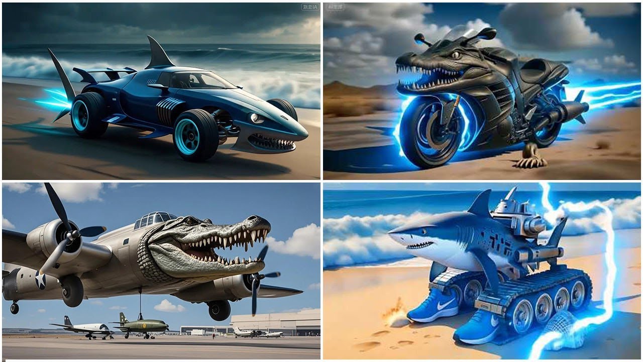 SIGMA BOY x BRAINROT EXTINCTION RACING  Shark Car vs Shark Bike vs Croc Plane vs Shark Tank