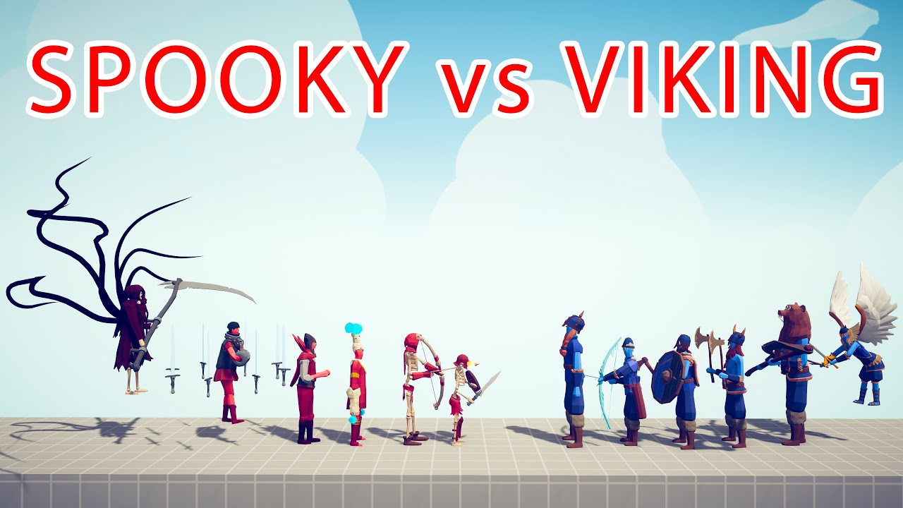 SPOOKY Team vs VIKING Team - Totally Accurate Battle Simulator TABS