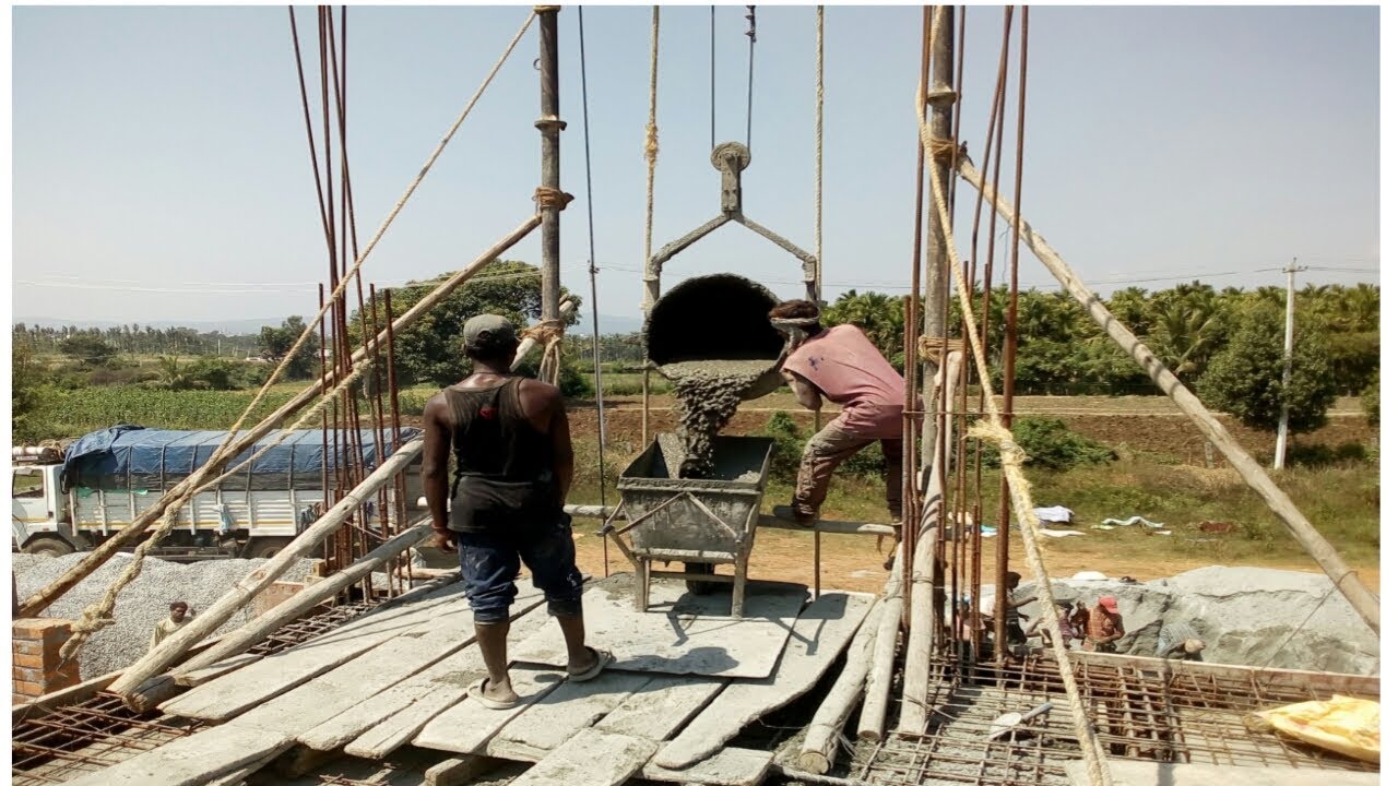 Rcc Slab Concrete // Using Mixer Lift Machine // Construction  //watch