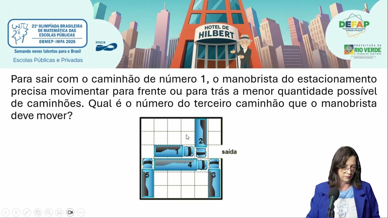 Questão OBMEP 2025 - Nível 01 - Caminhões no tabuleiro
