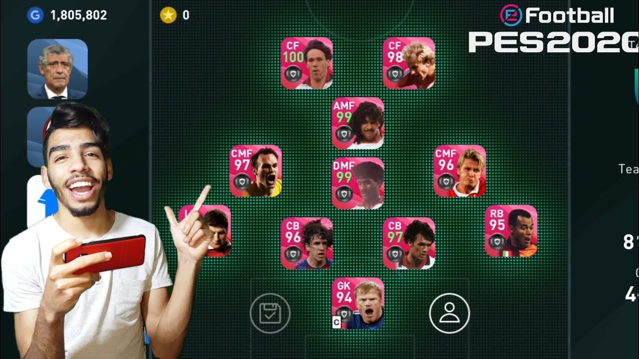 Playing with a Full Team Of ICONIC MOMENTS 🔥 the best team in pes 2020 mobile 😱