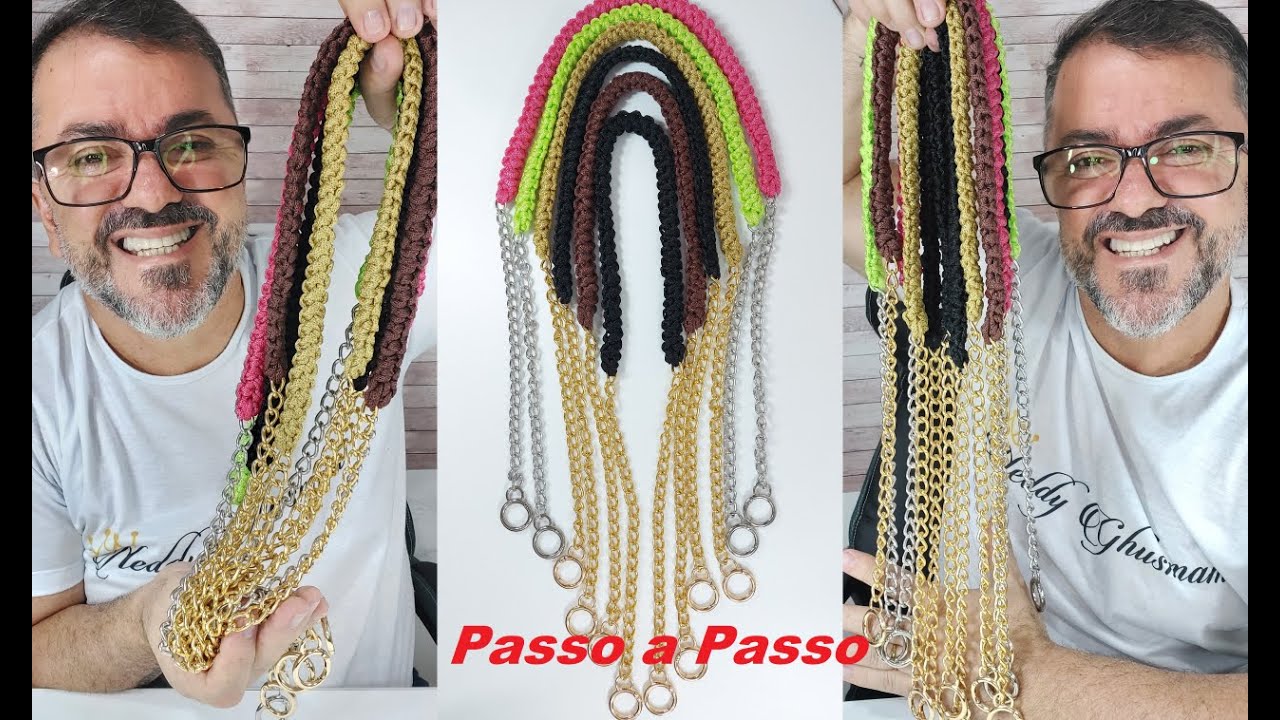 Alça de Crochê  para Bolsa  Passo a Passo Prof. Neddy Ghusmam