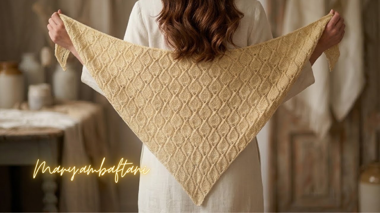 آموزش  اشارپ دومیل/knitting beautiful shawl