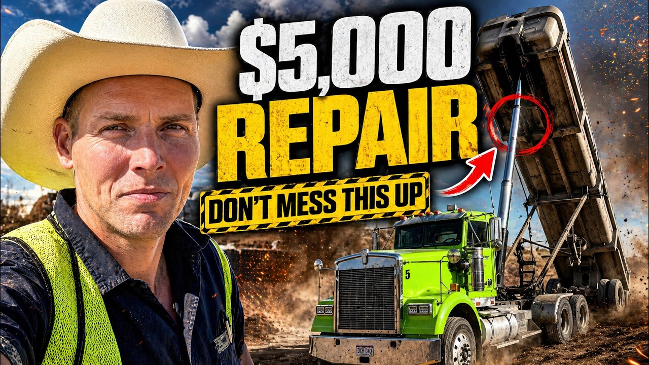 Removing and installing an end dump trailers hydraulic ram / cylinder