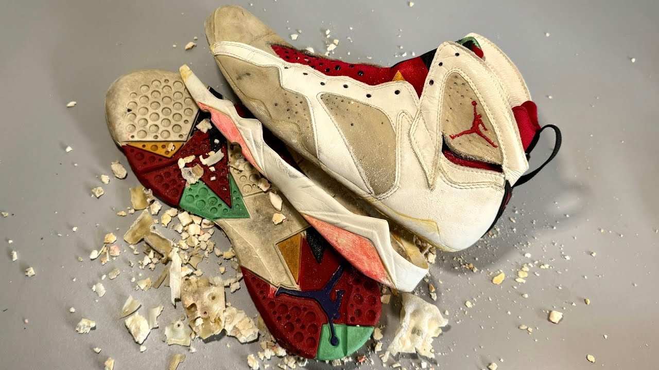 Jordan 7 Hare Restoration 1992 года — замена средней подошвы