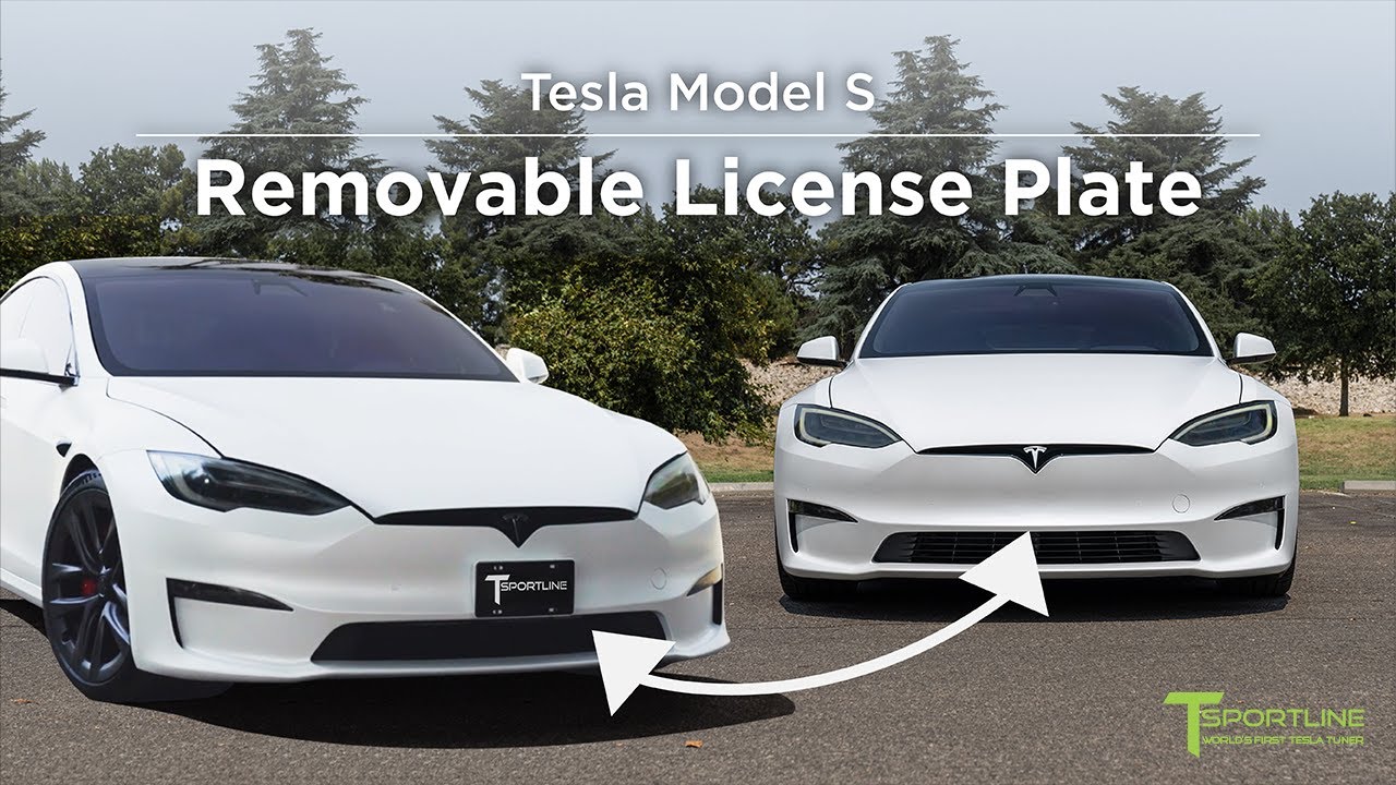 Tesla Model S Quick On/Off Removable Front License Plate With Hidden Magnetic Mount