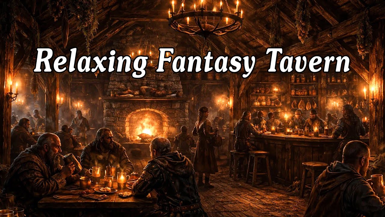 Medieval Fantasy Tavern | D&D Relaxing & Peaceful Fantasy Music and Ambience Like Skyrim & Witcher