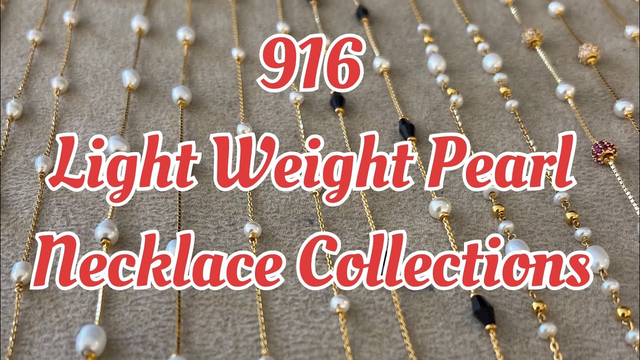 916 light weight Pearl Necklace Collections 💫🤍 Revathy Gold & Diamonds 