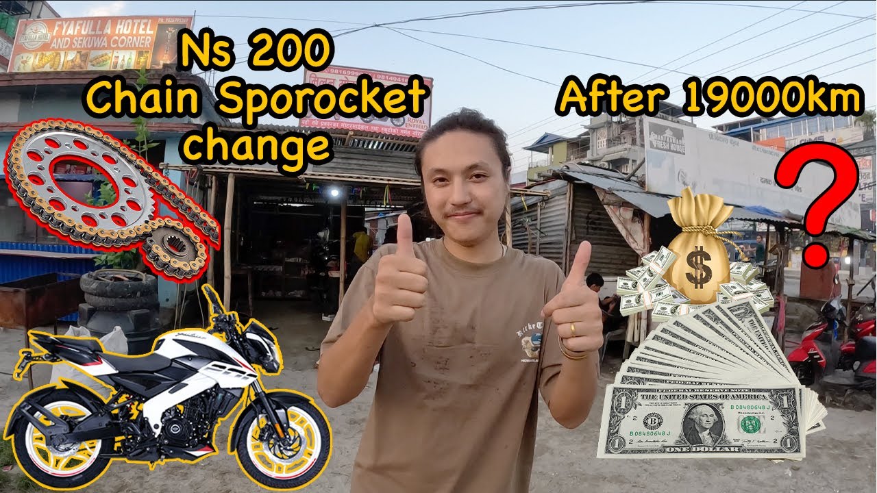Ns 200 chain sporocket change || After 19000km || #mrsvlog