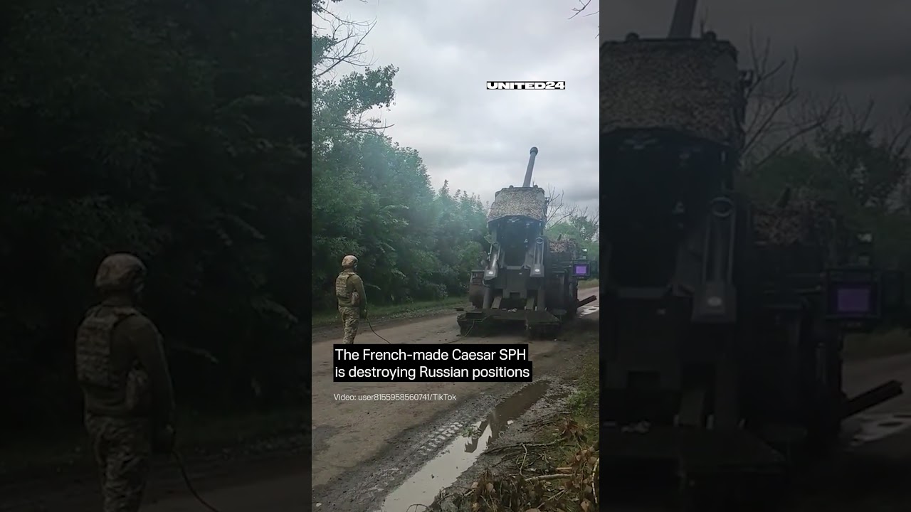French-made Caesar SPH Is Destroying Russian Positions #warinukraine