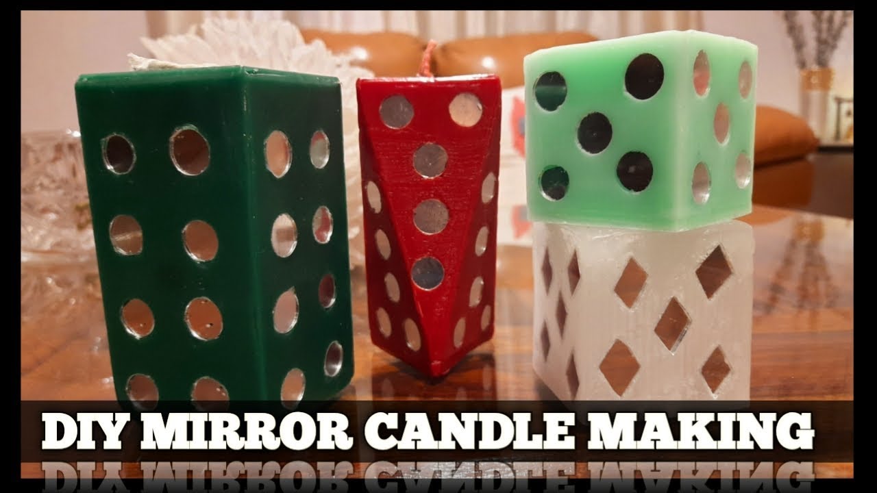 HOW TO MAKE MIRROR CANDLE | DESIGNER MIRROR CANDLE | MIRROR CANDLE | UPCYCLE OLD CANDLE