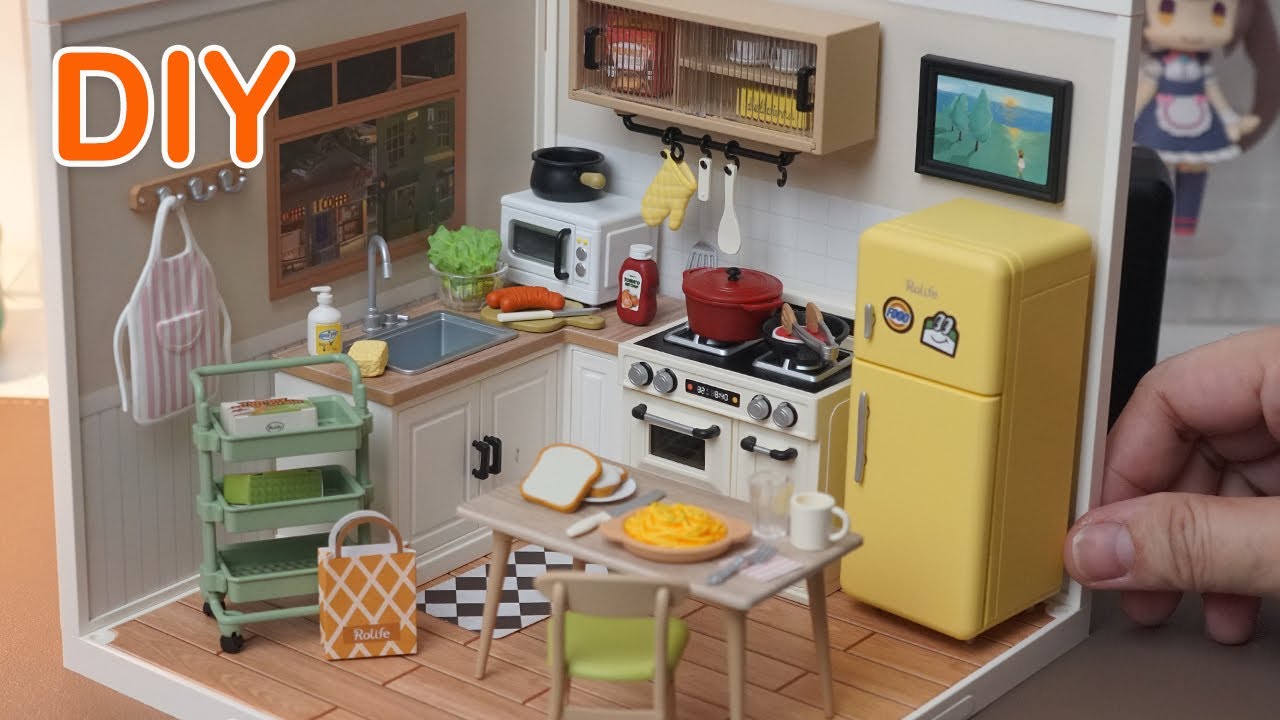 DIY Miniature Dollhouse | Rolife Super Creator Happy Meals Kitchen Build