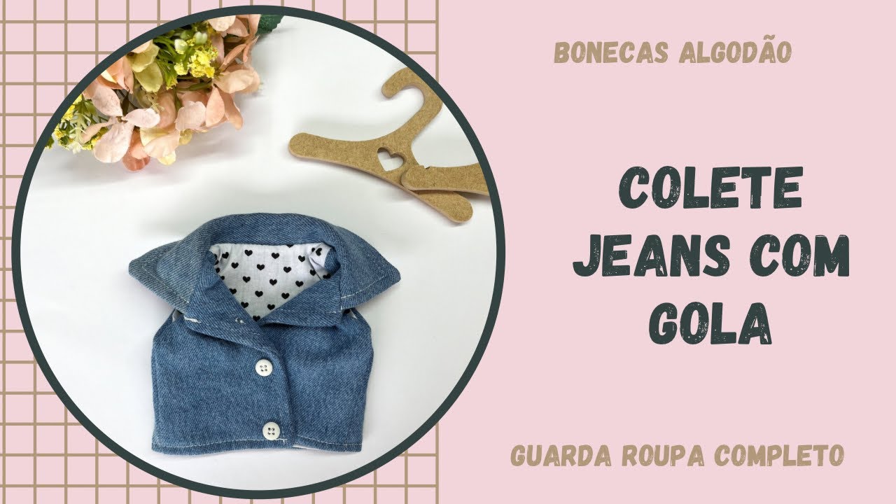 Colete Jeans com Gola - Projeto Guarda Roupa Completo