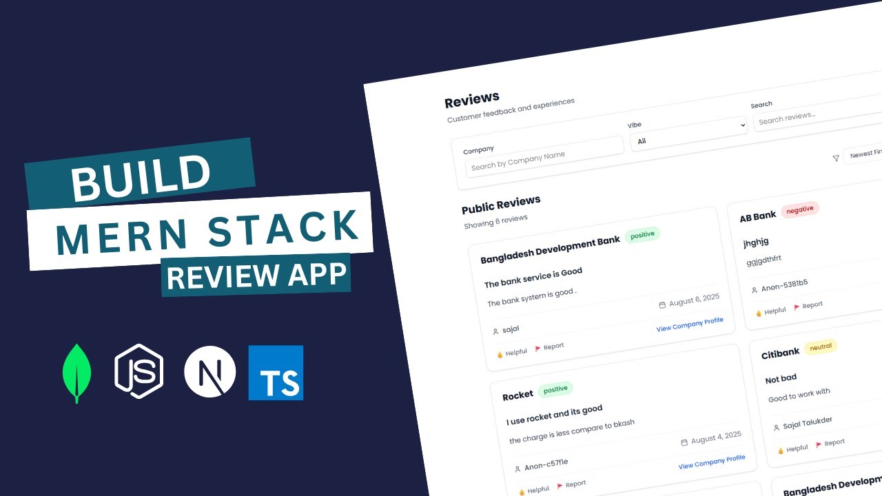 Full-Stack MERN Project | Build a Company Reviews System with Next.js 15 & TypeScript